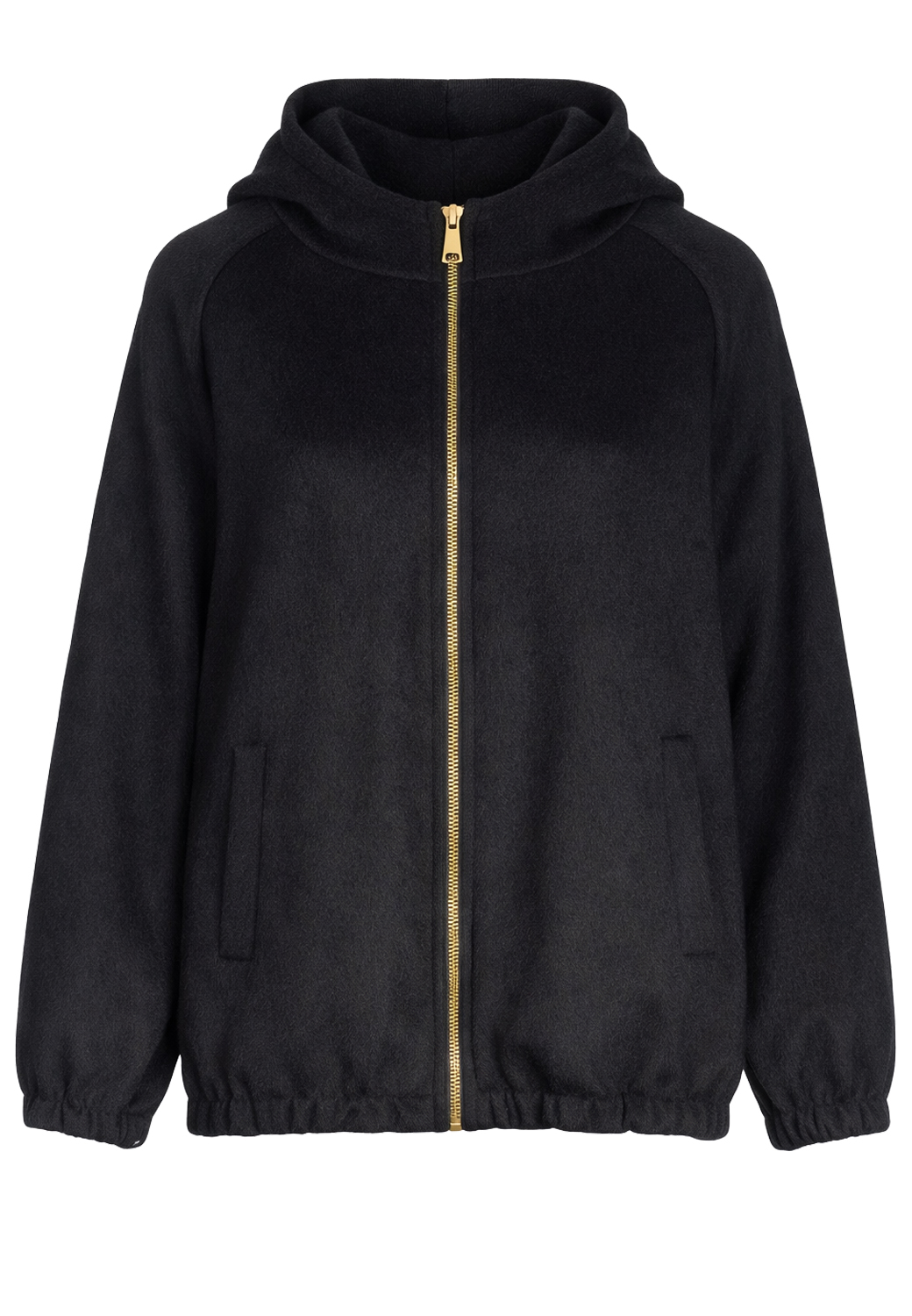 GIACCA CON CAPPUCCIO,4 TG,50%WO 50%PL,MADE IN PRC       - BLACK
